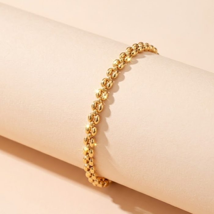 JW-BR-BEADLK-07 – Bead Link Gold Plated Bracelet