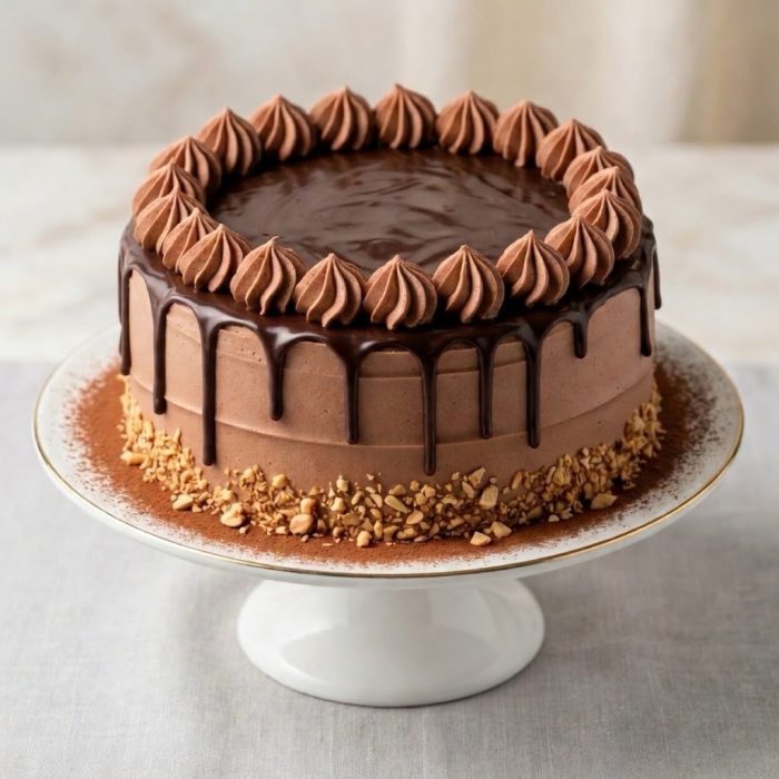 The Midnight Praline Ganache Chocolate Cake