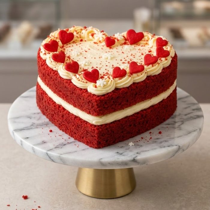 The Crimson Crush Heart Love Cake