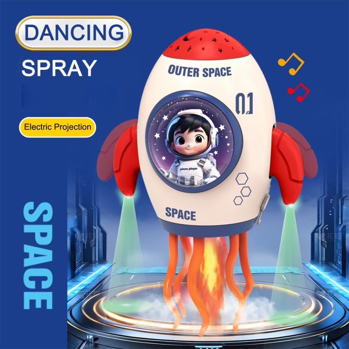 Dancing Spaceship Toy With Sprays and LED Projection Automatic Obstacle