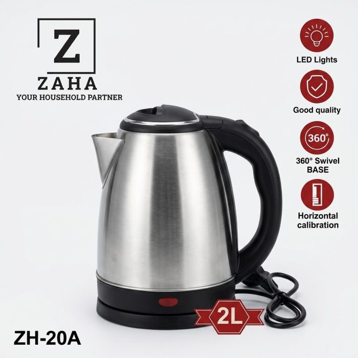 Zaha Stainless Steel Electric Kettle 2L