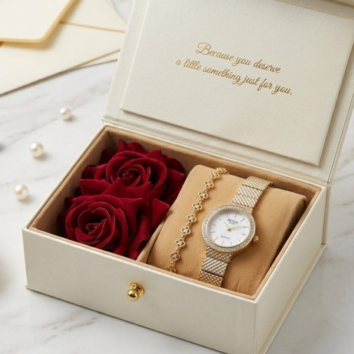 "Just For You" Watch and Bracelet Gift Set