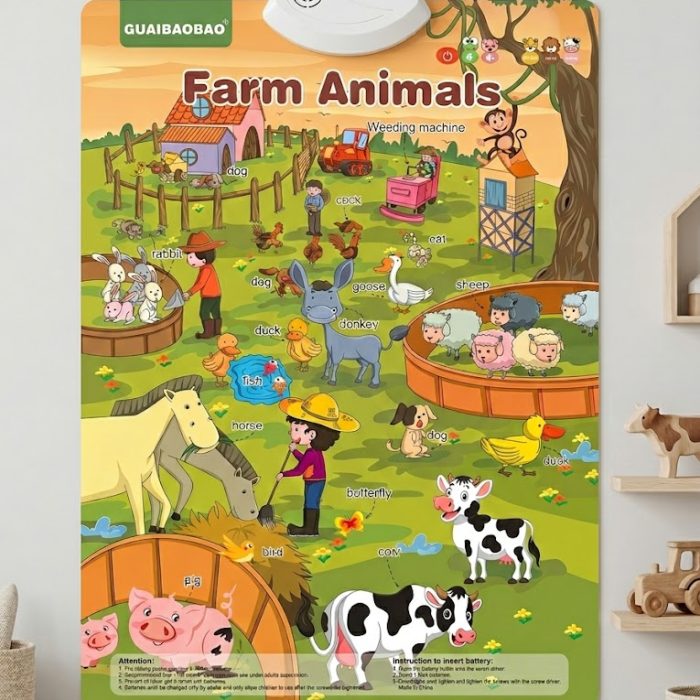 Interactive Talking Educational Poster - Farm Animals