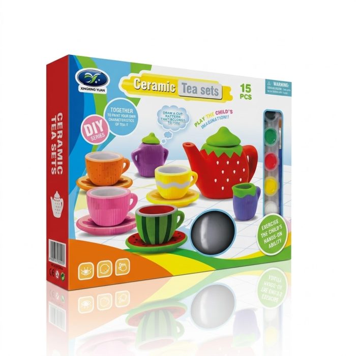DIY Ceramic Painting Tea Set - 15 Pieces