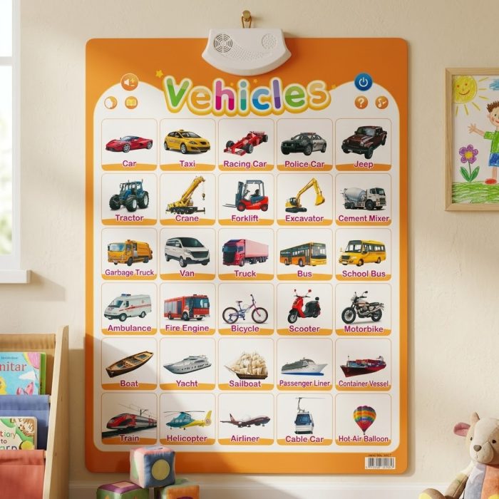 Interactive Talking Educational Poster - Vehicles
