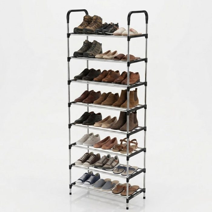 8-Tier Space-Saving Stainless Steel Shoe Rack